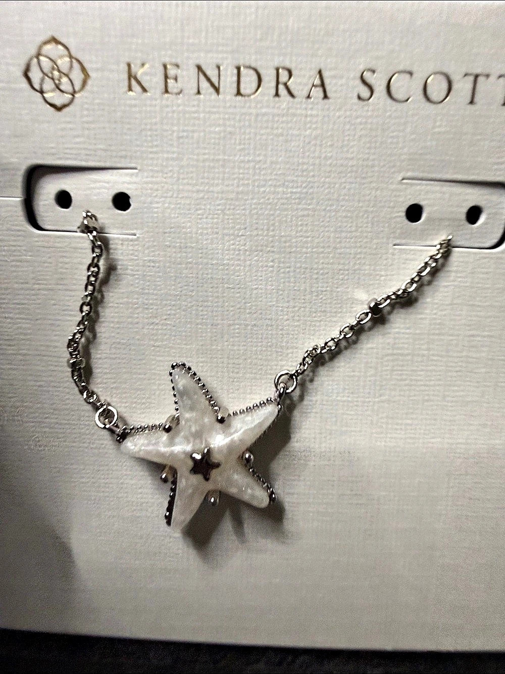 Kendra Scott Parker Starfish Silver Short Pendant Necklace Star Pendant Necklace